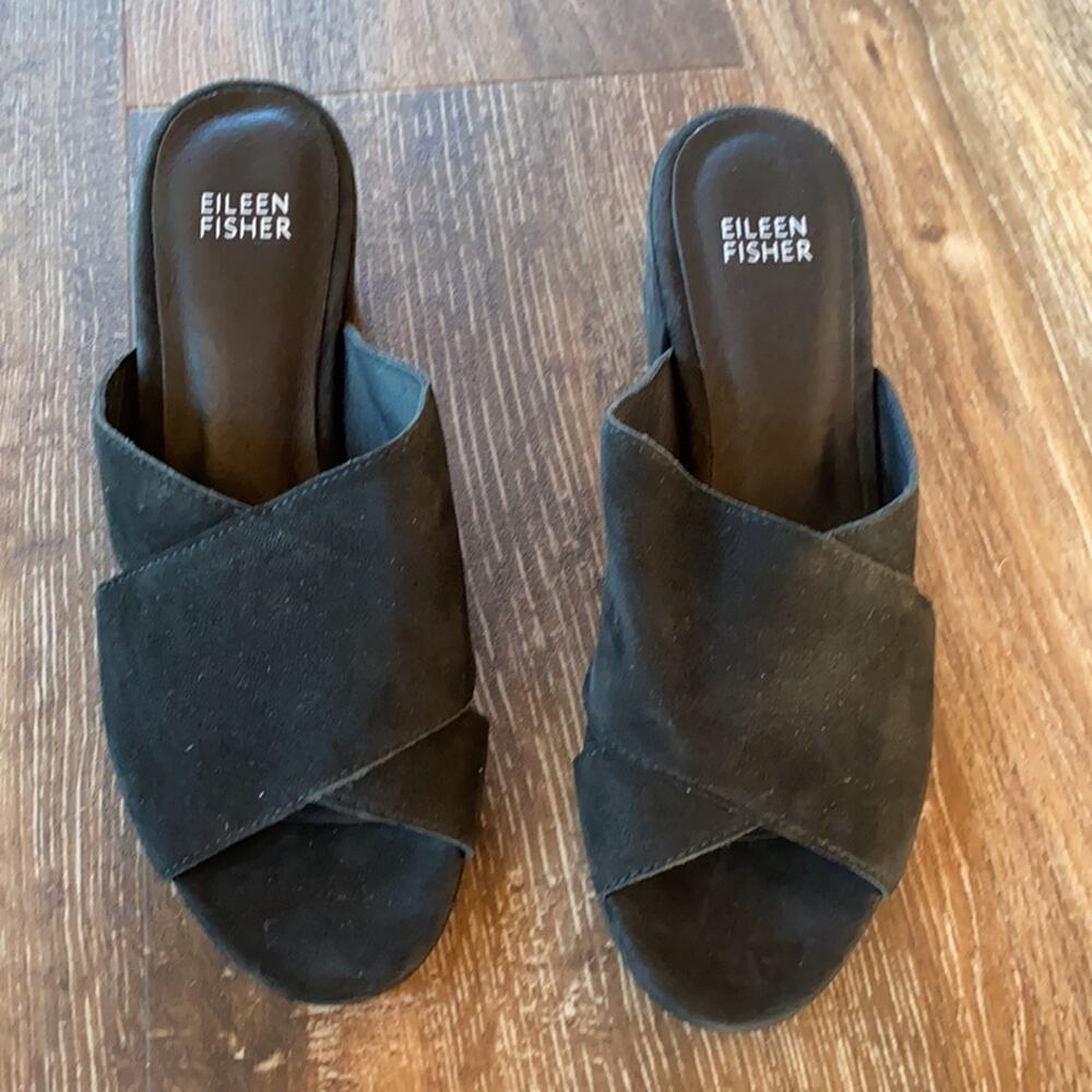 Eileen Fisher Haven Tumbled Nubuck Slide Size 6.5 - Picture 3 of 14